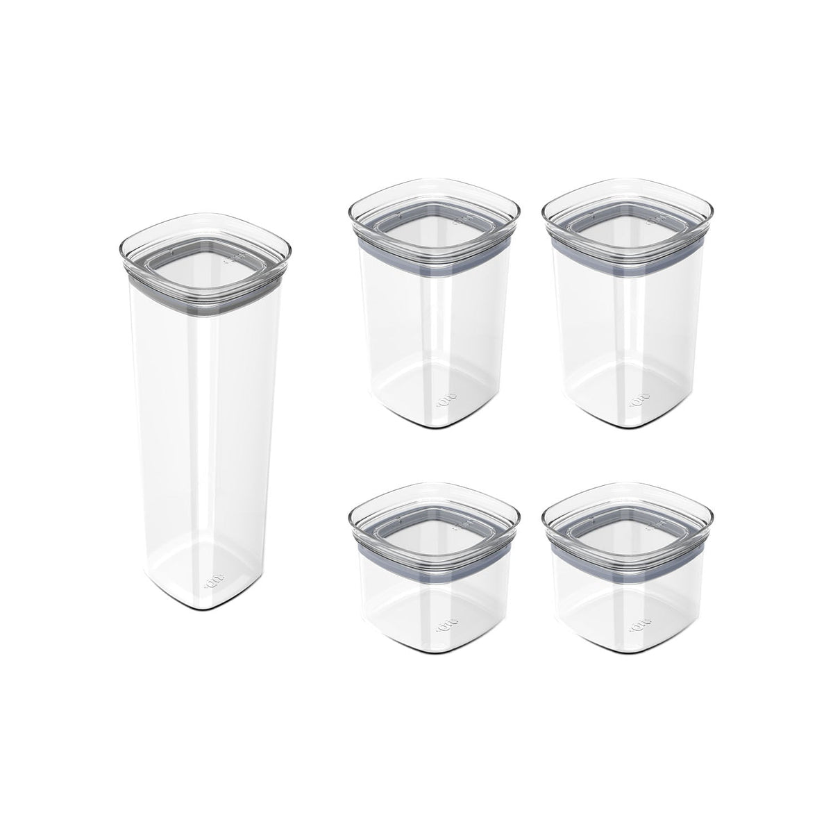 Kit de potes herméticos 5 Unidades Linha Block