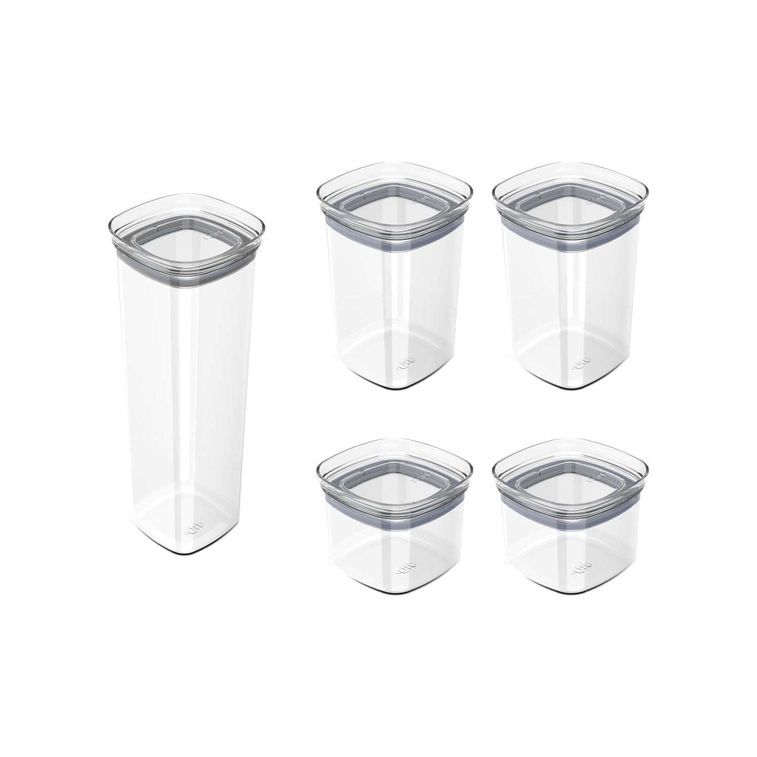 Kit de potes herméticos 5 Unidades Linha Block