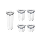 Kit de potes herméticos 5 Unidades Linha Block
