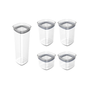 Kit de potes herméticos 5 Unidades Linha Block