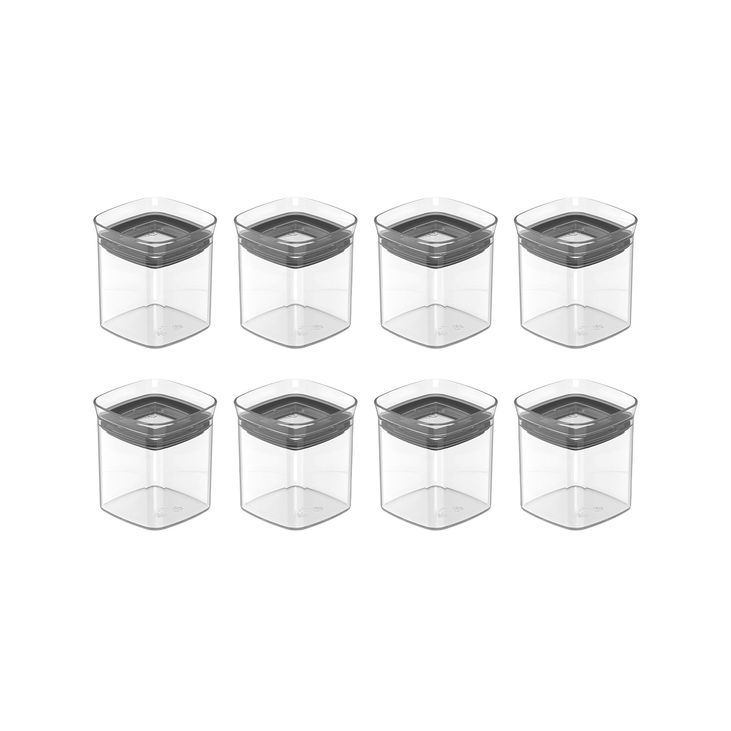 Kit de Potes Herméticos 8 Unidades 150ml Linha Block