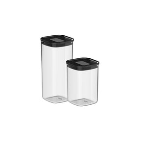 Kit de Potes Herméticos Quadrados 2 Peças Linha Duo Lock