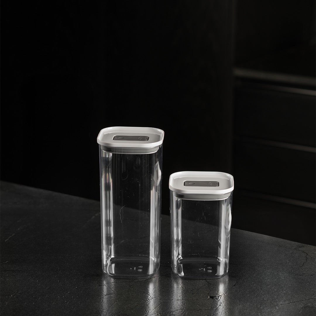Kit de Potes Herméticos Quadrados 2 Peças Linha Duo Lock