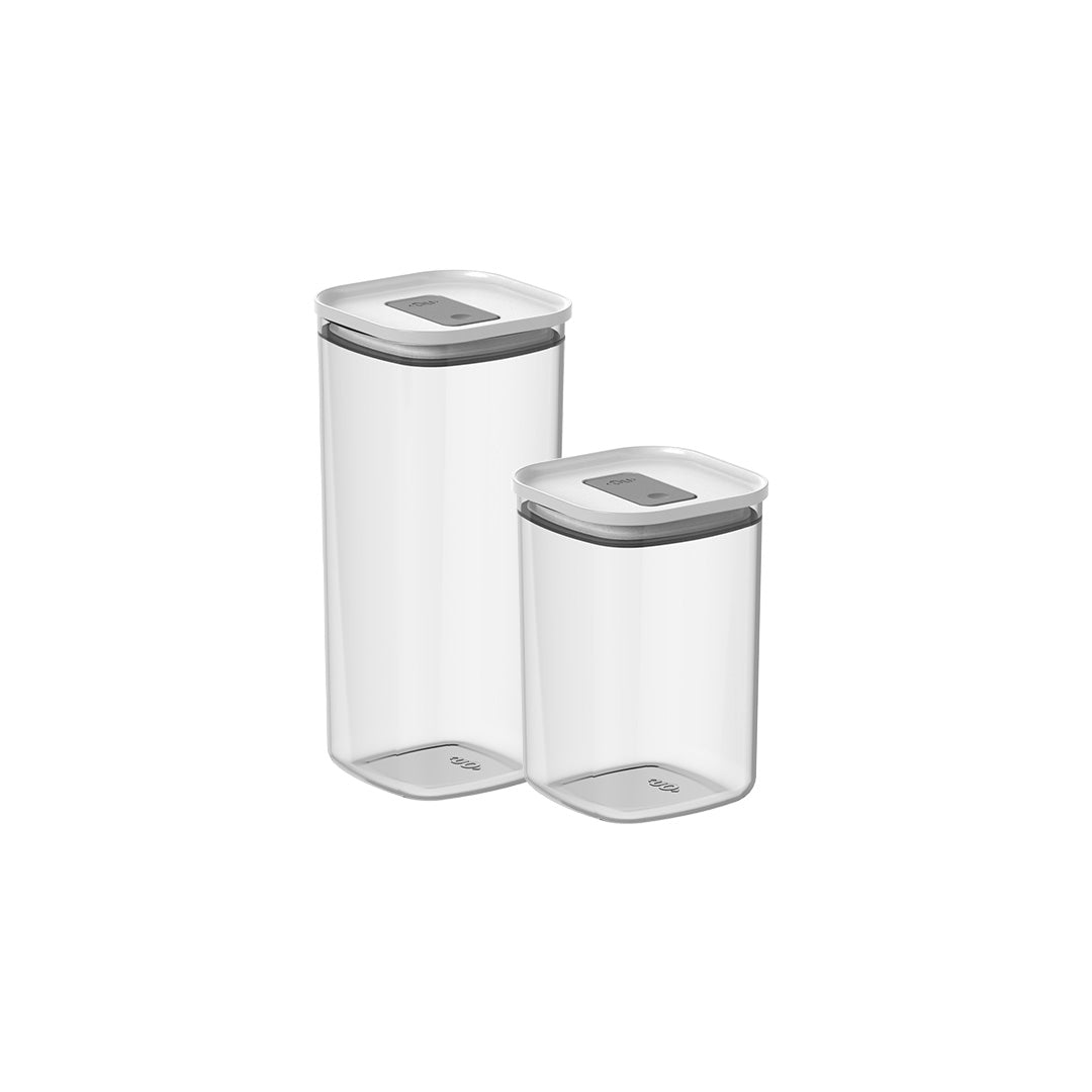 Kit de Potes Herméticos Quadrados 2 Peças Linha Duo Lock