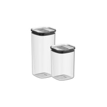 Kit de Potes Herméticos Quadrados 2 Peças Linha Duo Lock