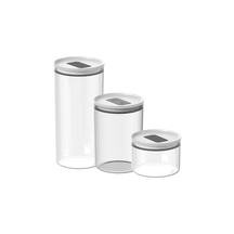 Kit de Potes Herméticos Redondos 3 Peças Linha Duo Lock
