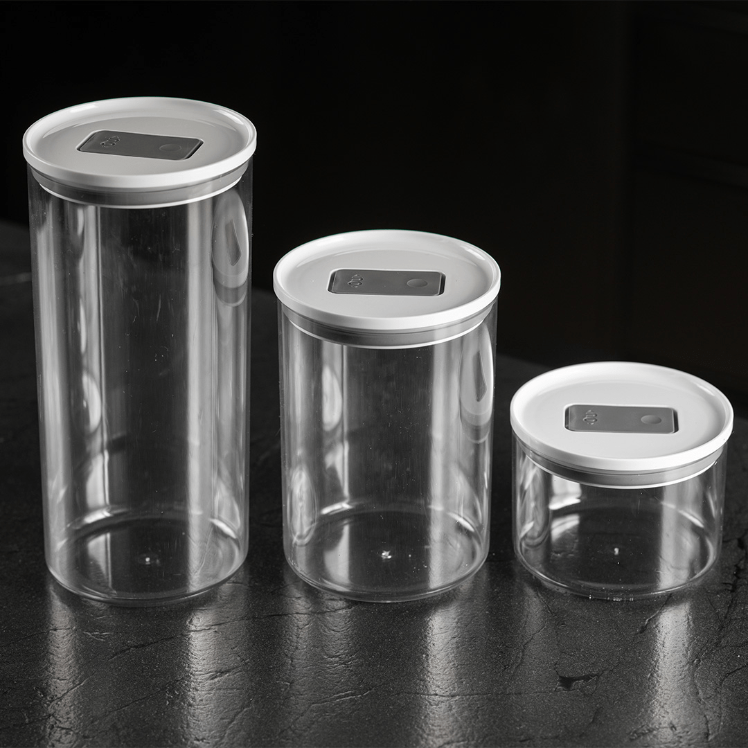 Kit de Potes Herméticos Redondos 3 Peças Linha Duo Lock