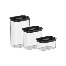 Kit de Potes Herméticos Retangulares 3 Peças Linha Duo Lock