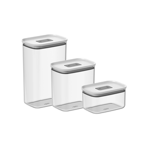 Kit de Potes Herméticos Retangulares 3 Peças Linha Duo Lock