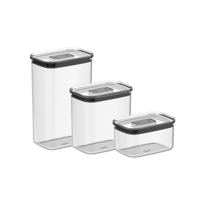 Kit de Potes Herméticos Retangulares 3 Peças Linha Duo Lock