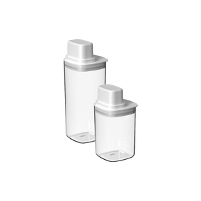 Kit de Potes Herméticos Para Mantimentos com Medidor Quadrado 2 Peças Linha Drop