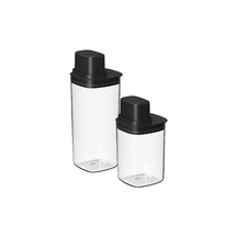 Kit de Potes Herméticos Para Mantimentos com Medidor Quadrado 2 Peças Linha Drop