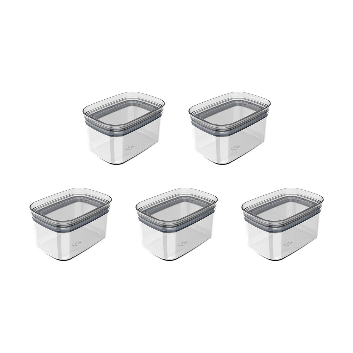 Kit de Potes Herméticos Retangular 5 Unidades 650ml Linha Block