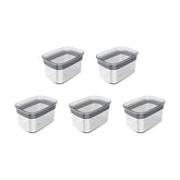 Kit de Potes Herméticos Retangular 5 Unidades 650ml Linha Block