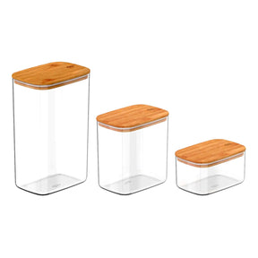 Kit de Potes Herméticos Retangulares 3 Peças Linha Keep
