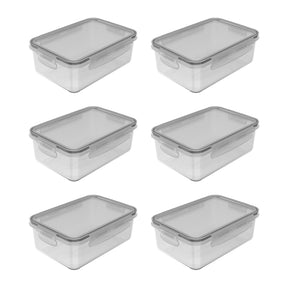 Kit de Potes Para Geladeira 1,28 Litros Retangular 6 Peças Linha Click
