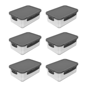 Kit de Potes Para Geladeira 1,28 Litros Retangular 6 Peças Linha Click