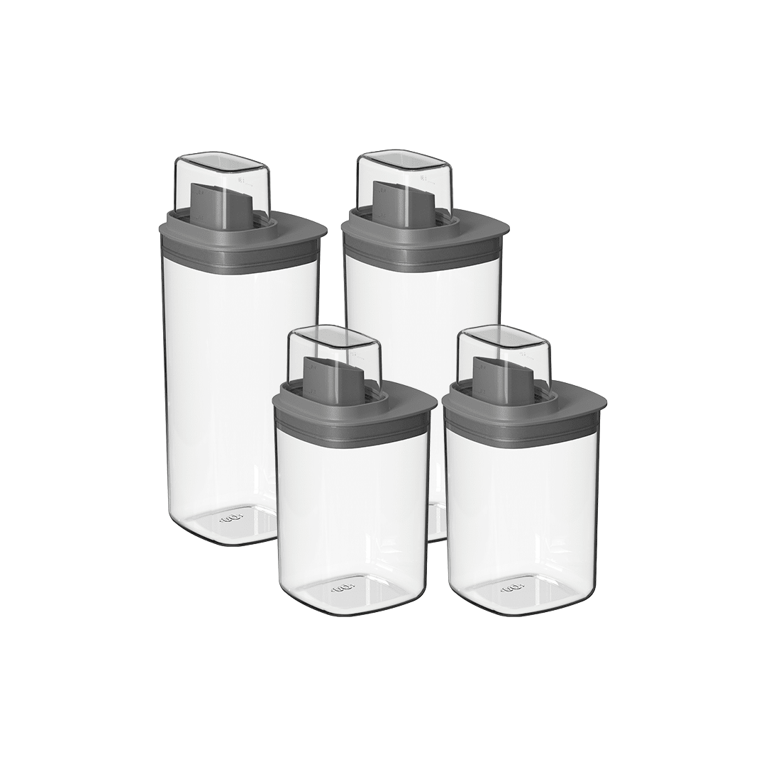 Kit Dispenser Quadrado 4 Peças Linha Flow