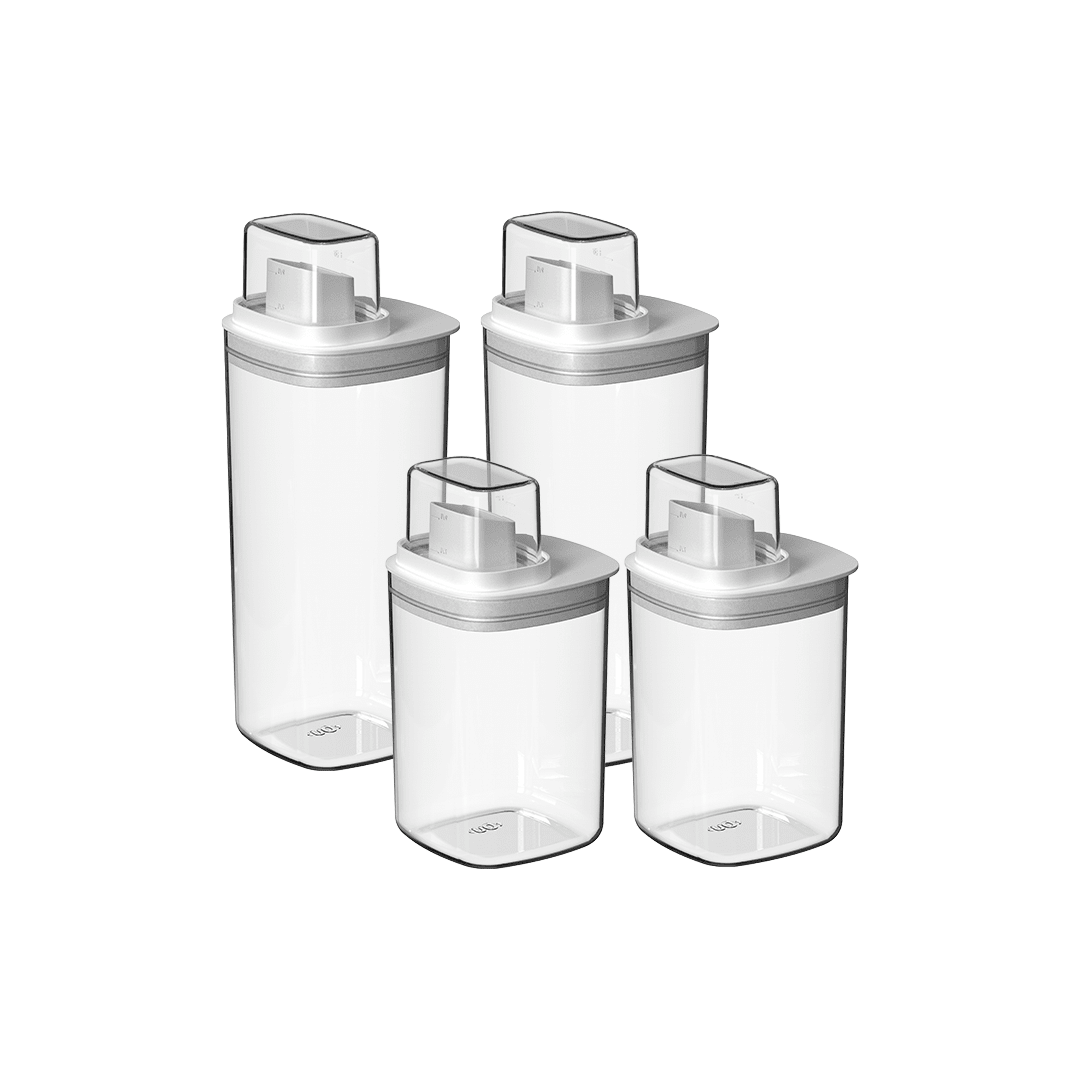 Kit Dispenser Quadrado 4 Peças Linha Flow