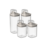 Kit Dispenser Quadrado 4 Peças Linha Flow