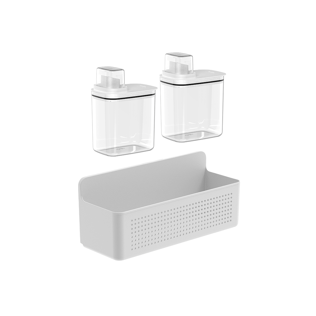 Kit Organizador de Parede e Armário com Dispensers 1,5L 3 Peças Linhas Flow