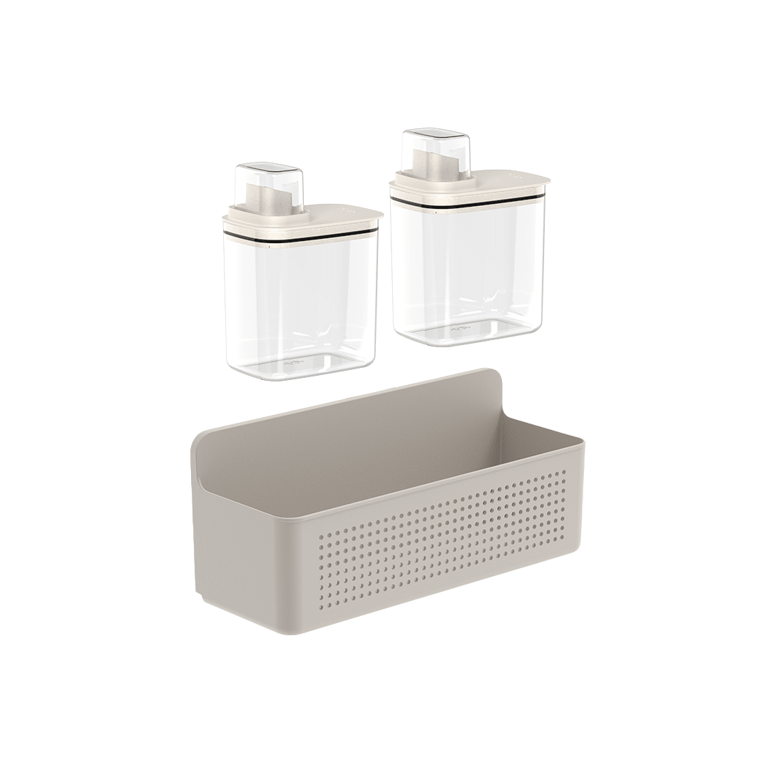 Kit Organizador de Parede e Armário com Dispensers 1,5L 3 Peças Linhas Flow