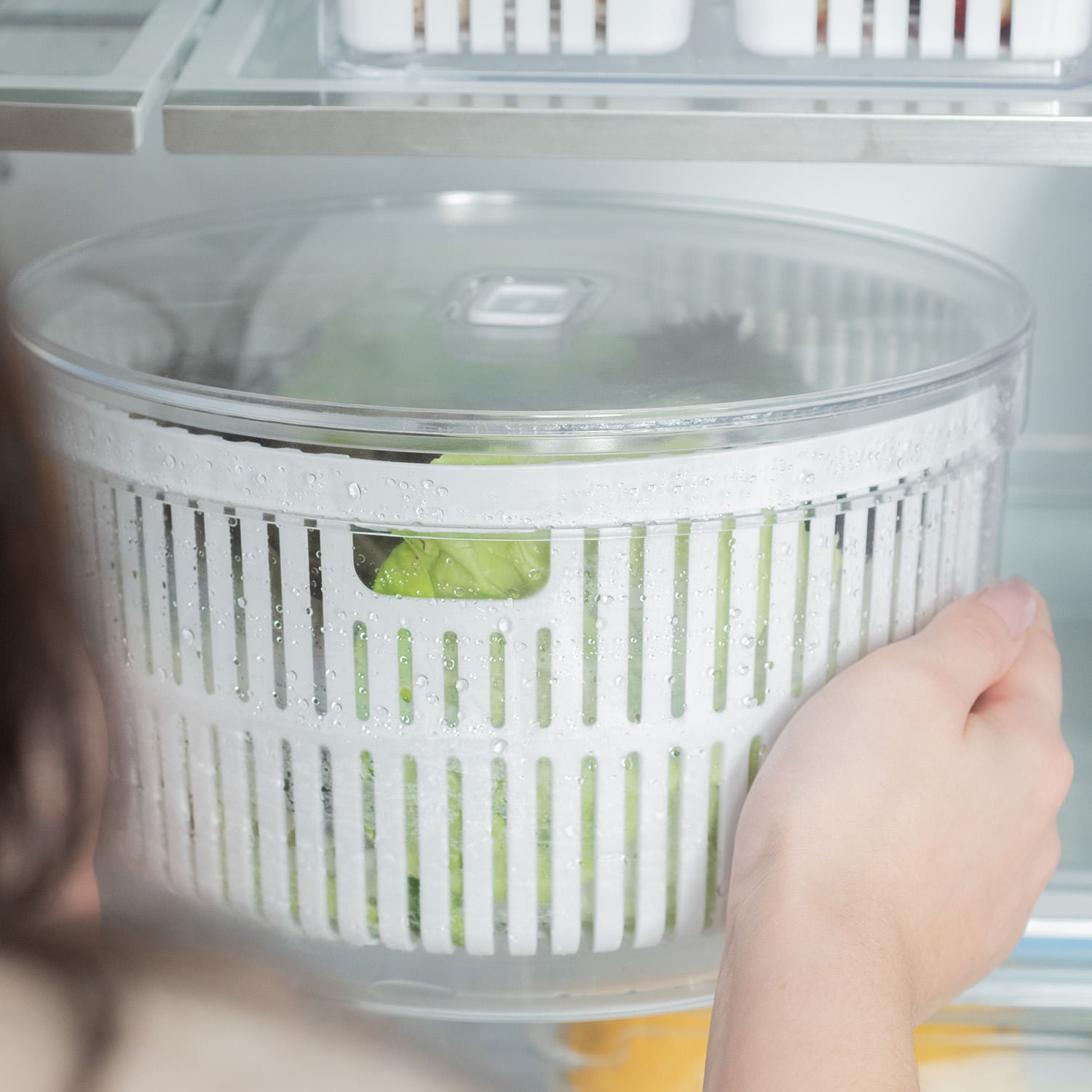 Kit organizador e secador de saladas 5,5L Linha Clear Fresh