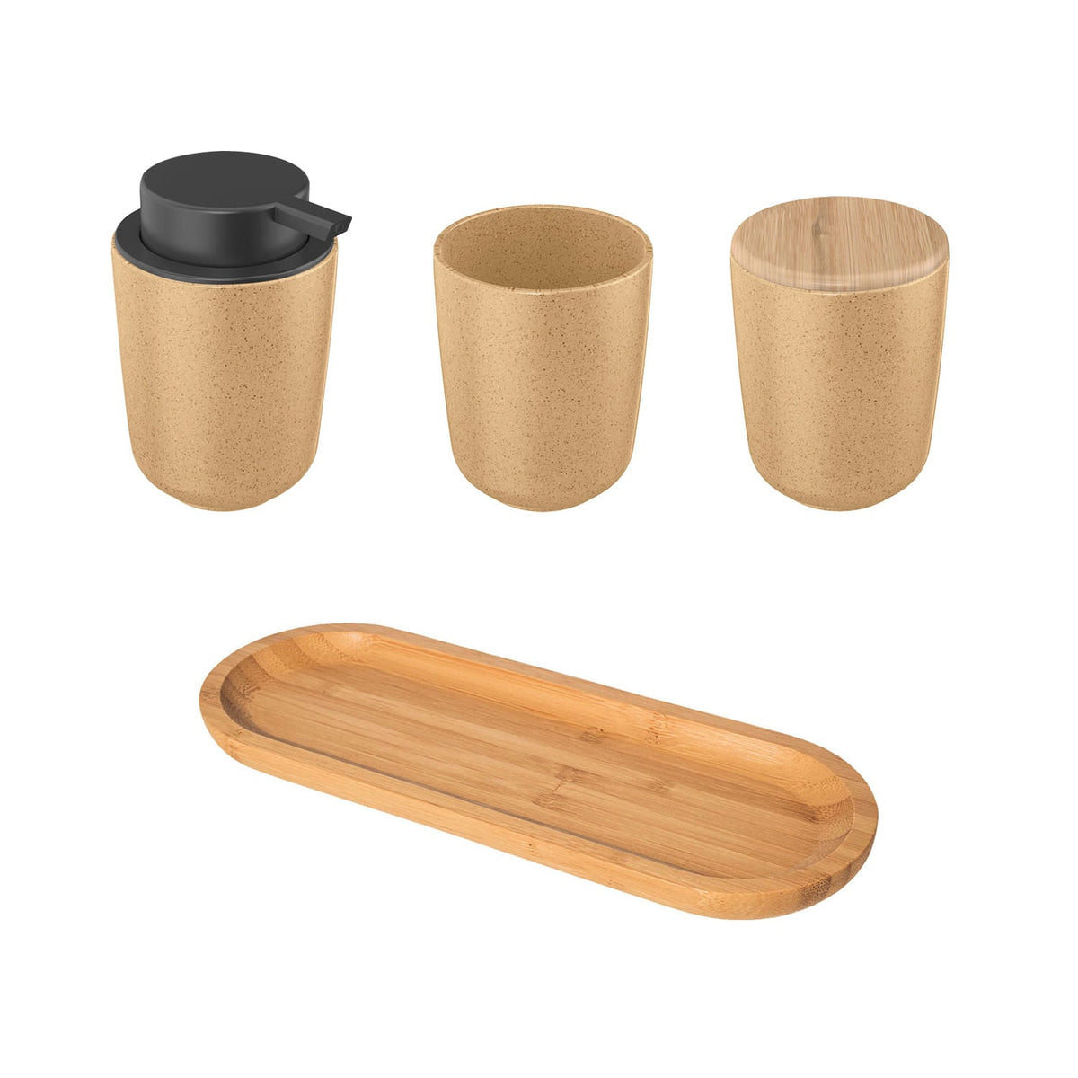 Kit Para Banheiro 4 Peças em Cerâmica Linha Osaka