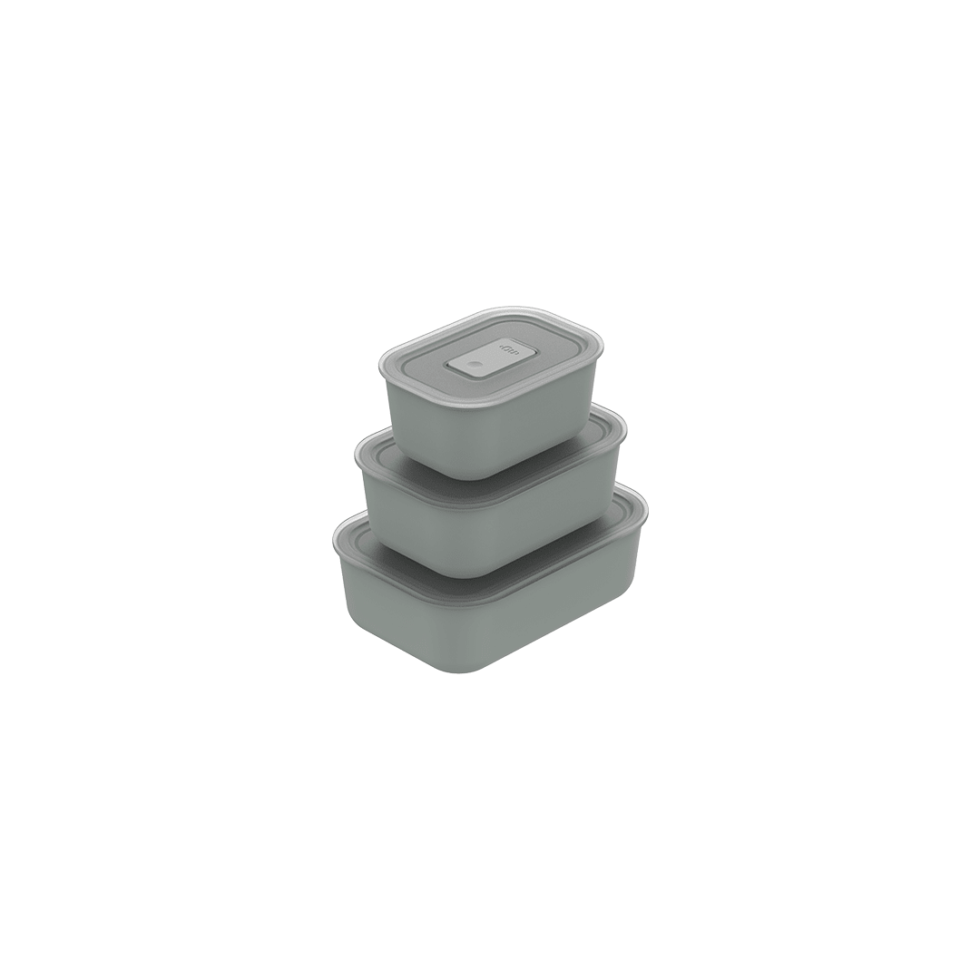 Kit Potes Herméticos Para Marmita 3 Peças Linha Move Lock