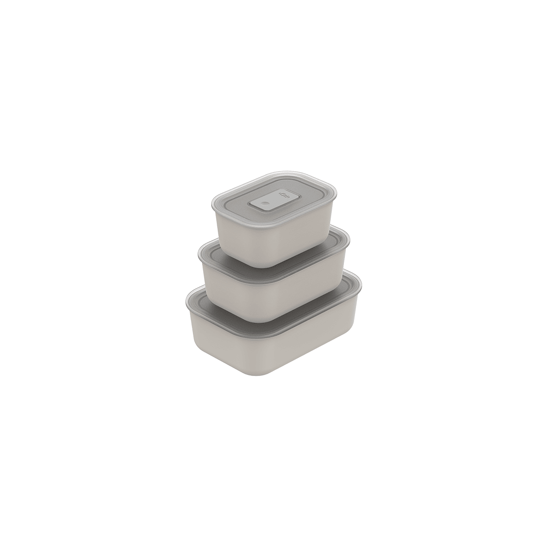 Kit Potes Herméticos Para Marmita 3 Peças Linha Move Lock