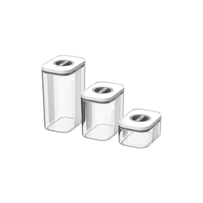 Kit Potes Herméticos Retangulares 3 Peças Linha Bolt