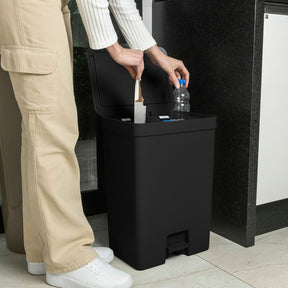 Lixeira com pedal com duplo compartimento 30L Linha Trium