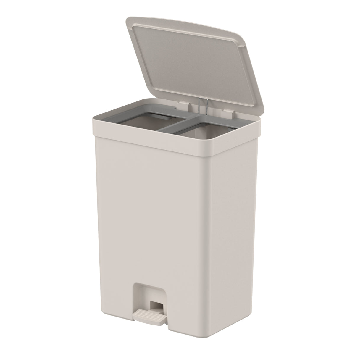 Lixeira com pedal com duplo compartimento 30L Linha Trium