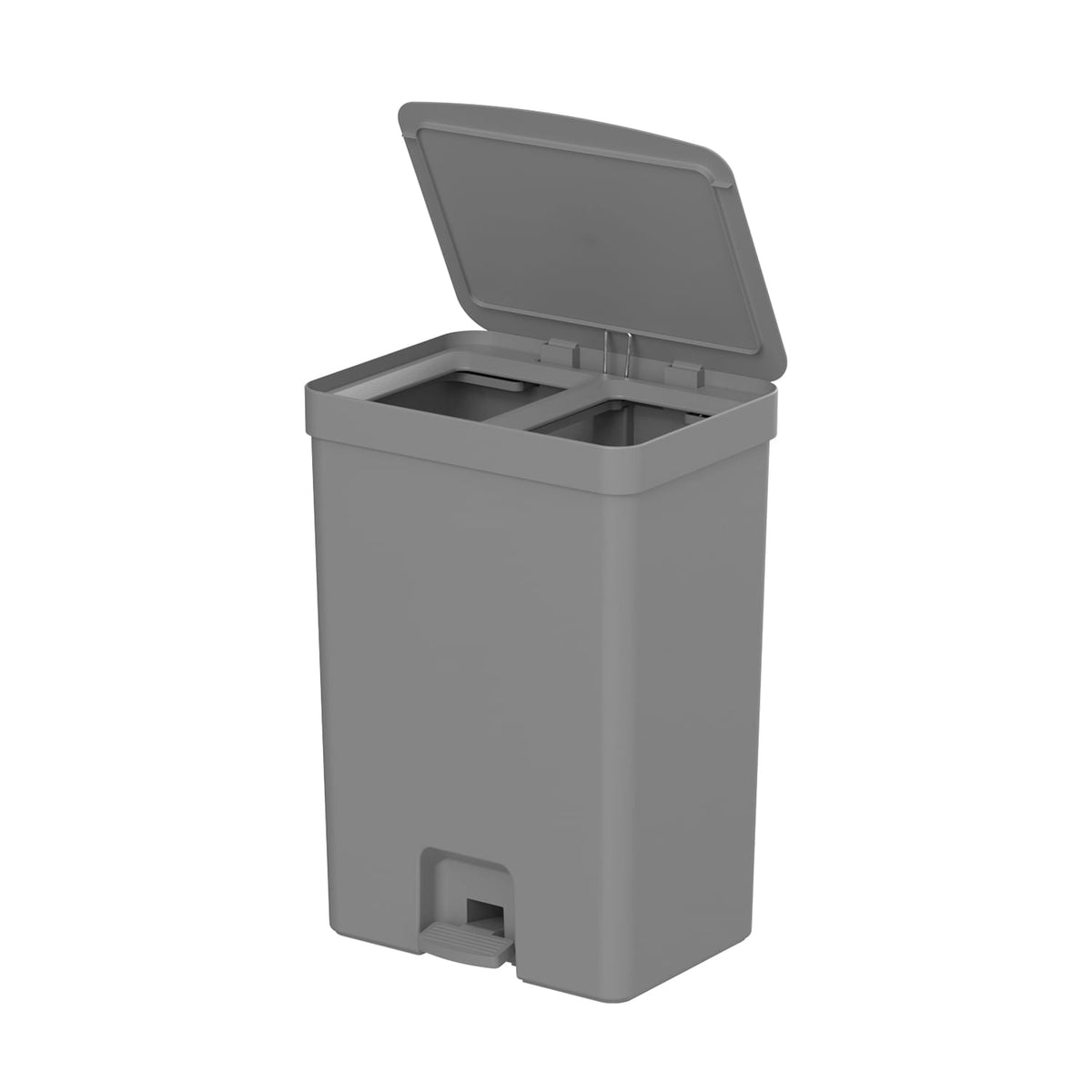 Lixeira com pedal com duplo compartimento 30L Linha Trium