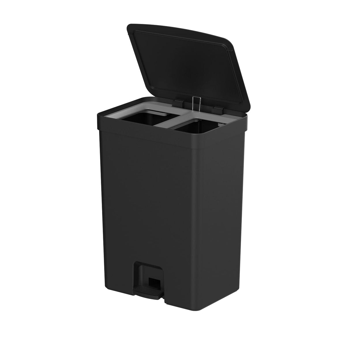 Lixeira com pedal com duplo compartimento 30L Linha Trium