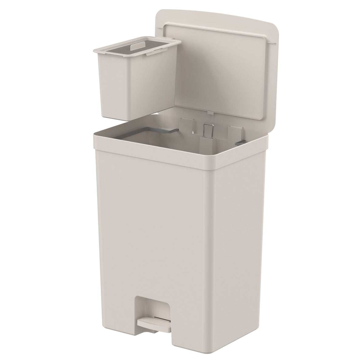 Lixeira com pedal 46L + 4L Linha Trium