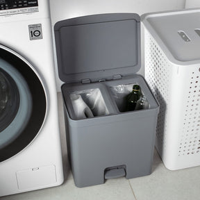 Lixeira de pedal com duplo compartimento 20L Linha Trium