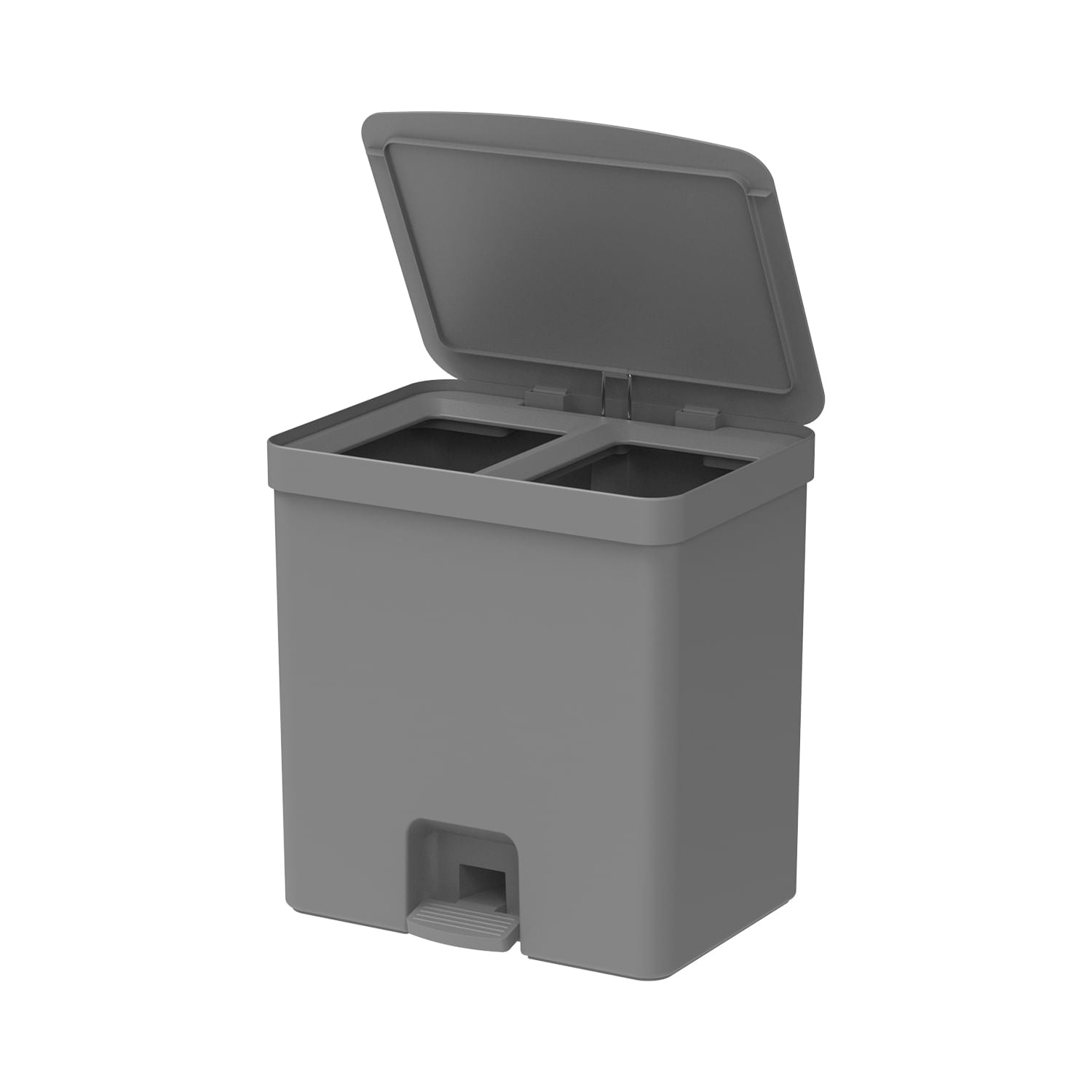 Lixeira de pedal com duplo compartimento 20L Linha Trium