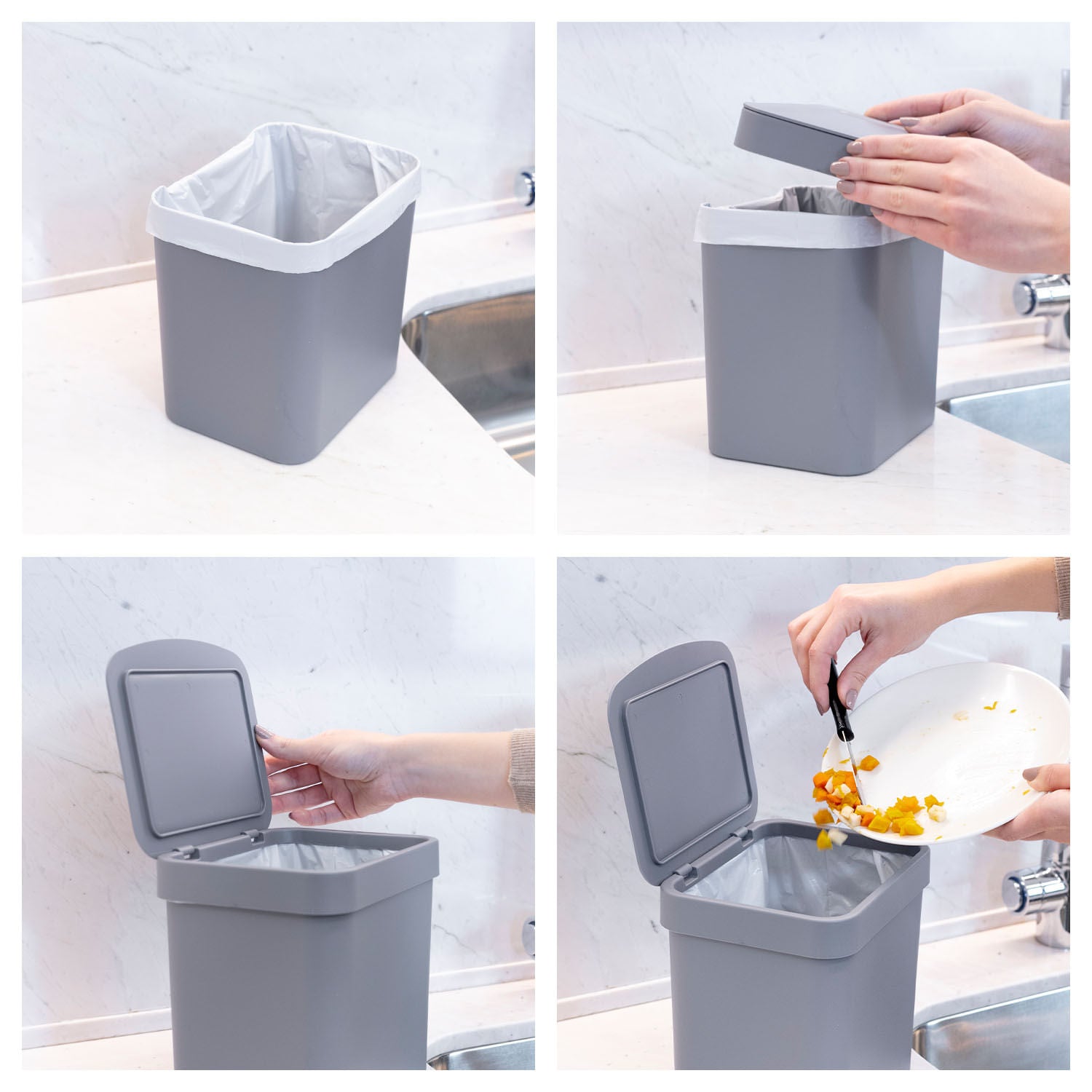 Lixeira para pia da cozinha 2,5L Linha Trium