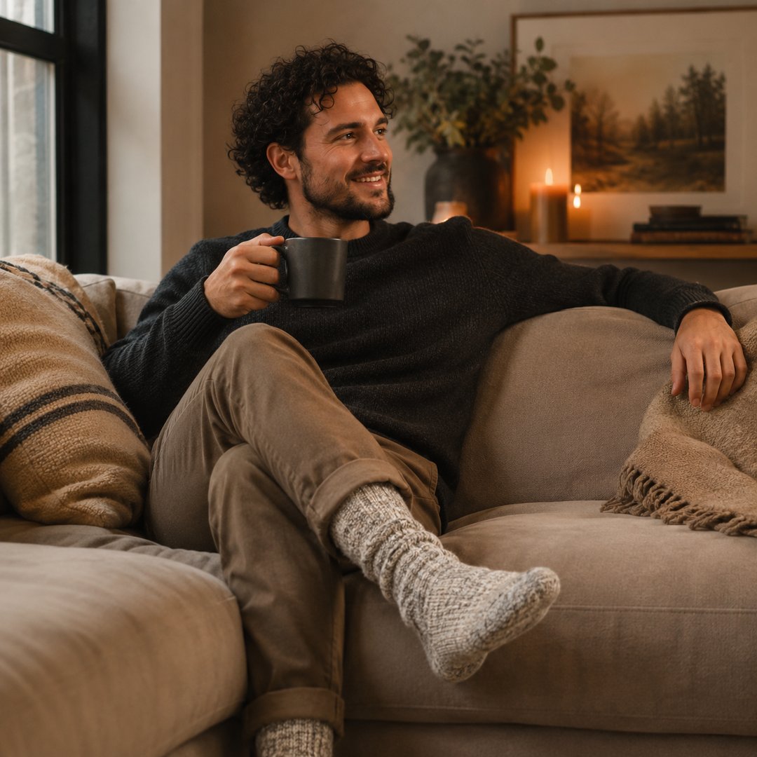 Meias Térmicas de Lã Merino Unissex - Grossas, Quentes e Confortáveis para Inverno e Neve (Compre 2 Leve 4 Pares)