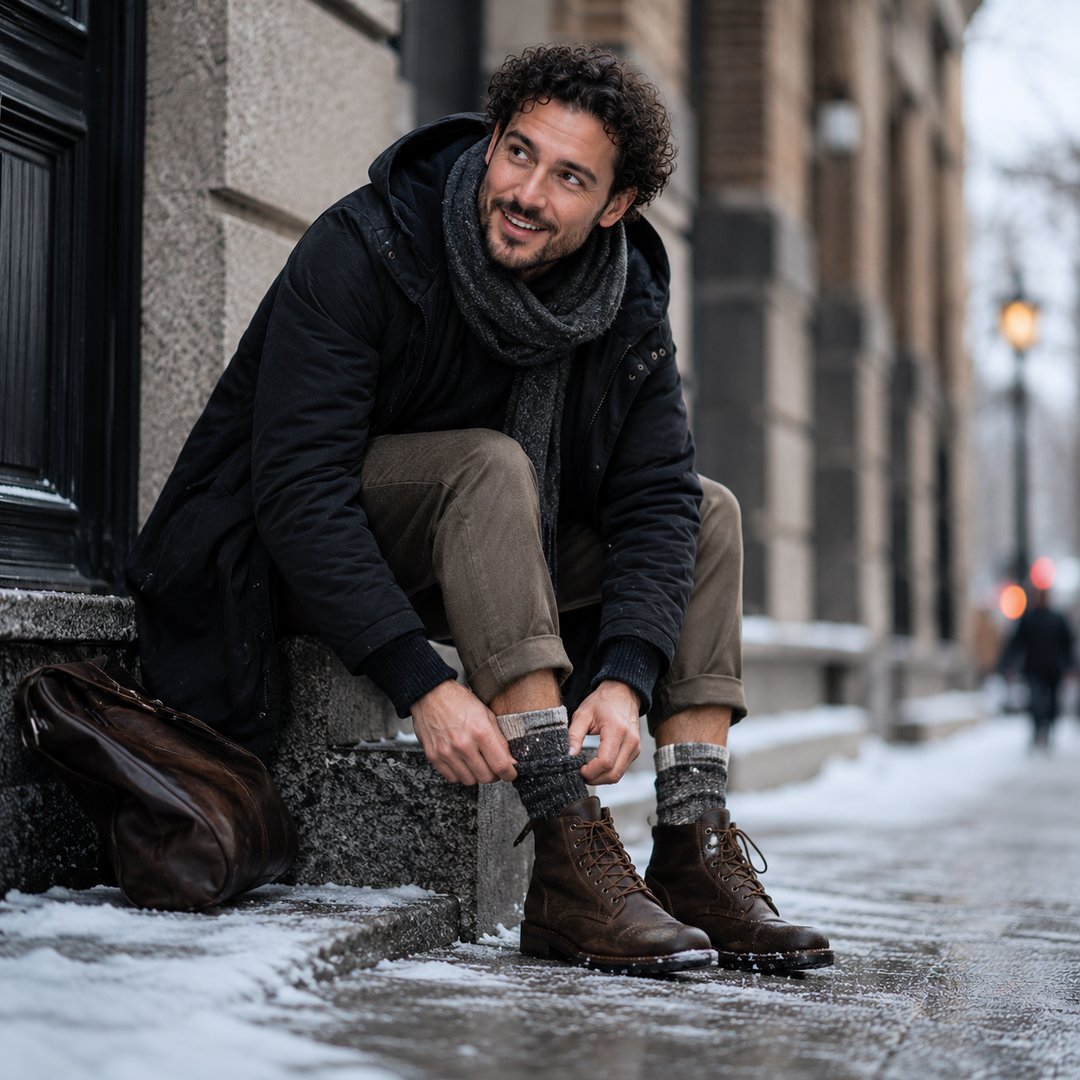 Meias Térmicas de Lã Merino Unissex - Grossas, Quentes e Confortáveis para Inverno e Neve (Compre 2 Leve 4 Pares)