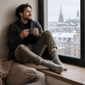 Meias Térmicas de Lã Merino Unissex - Grossas, Quentes e Confortáveis para Inverno e Neve (Compre 2 Leve 4 Pares)