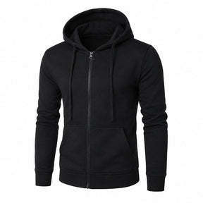 Moletom Masculino com Zíper e Capuz Slim Fit - Hoodie Manga Longa Casual para Outono e Inverno