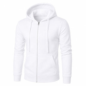 Moletom Masculino com Zíper e Capuz Slim Fit - Hoodie Manga Longa Casual para Outono e Inverno