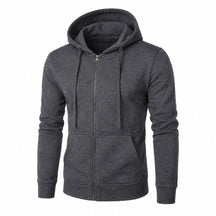 Moletom Masculino com Zíper e Capuz Slim Fit - Hoodie Manga Longa Casual para Outono e Inverno