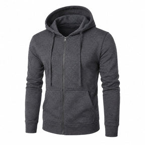 Moletom Masculino com Zíper e Capuz Slim Fit - Hoodie Manga Longa Casual para Outono e Inverno