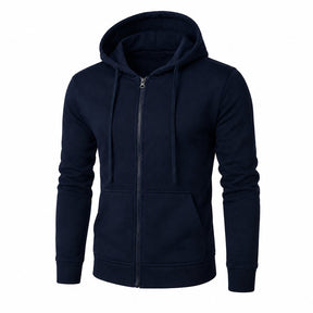 Moletom Masculino com Zíper e Capuz Slim Fit - Hoodie Manga Longa Casual para Outono e Inverno