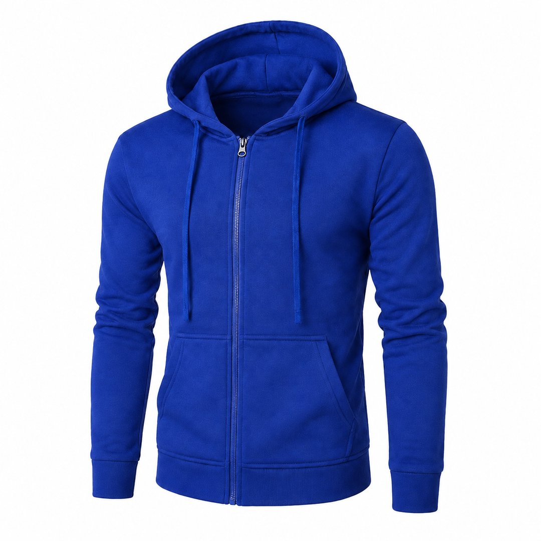 Moletom Masculino com Zíper e Capuz Slim Fit - Hoodie Manga Longa Casual para Outono e Inverno