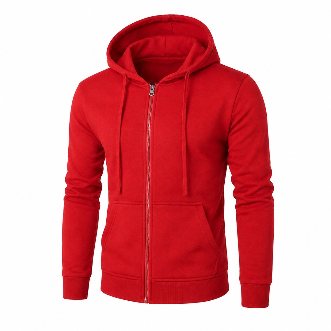 Moletom Masculino com Zíper e Capuz Slim Fit - Hoodie Manga Longa Casual para Outono e Inverno