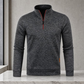 Moletom Masculino Meio Zíper Gola Alta - Streetwear Quente para Inverno